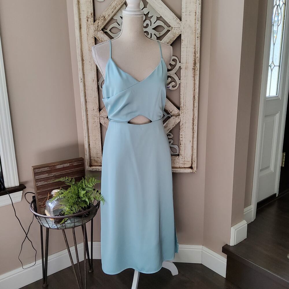 Sam Edelman Women's Cutout Satin Cami Midi Dress in Mint Green